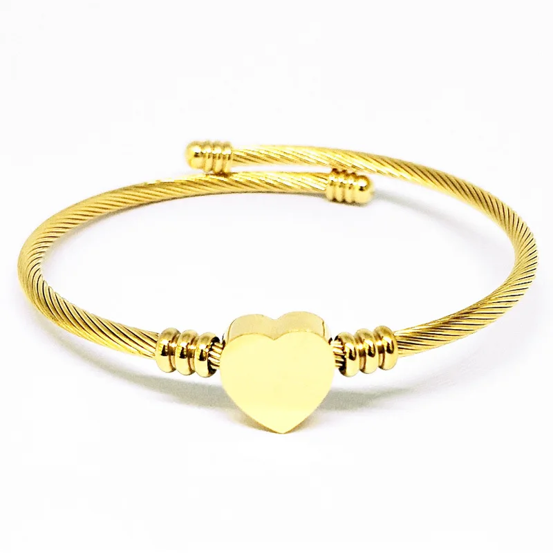 

Fashion new punk stainless steel Bangle peach heart accessories