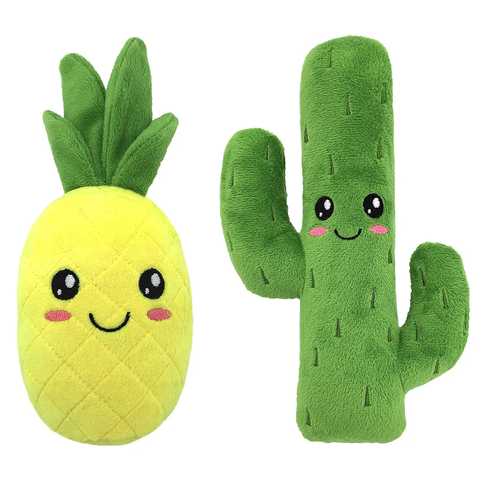 

Squeaky Plush Dog Toy Interactive Funny Pineapple cactus chew resistance plush Puppy Pet dog Toys, Customized color