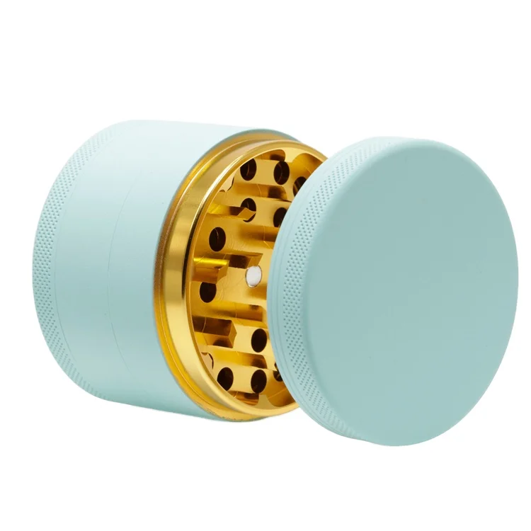 

tobacco 63MM four-layer aluminum alloy multi-color tooth grinding rubber paint cigarette weed grinder, Six colors