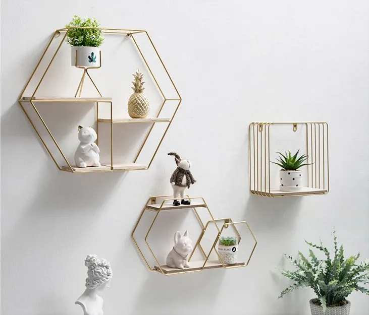 Nordic Style Metal Hanging Wall Mounted Decorate Wall Rack