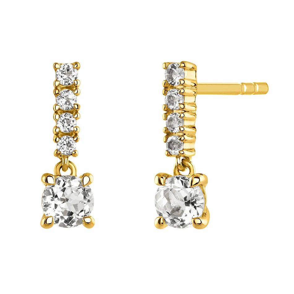 

2020 fashion 18k gold plated luxury jewelry noble 925 sterling silver high polish diamond pendant earrings for women