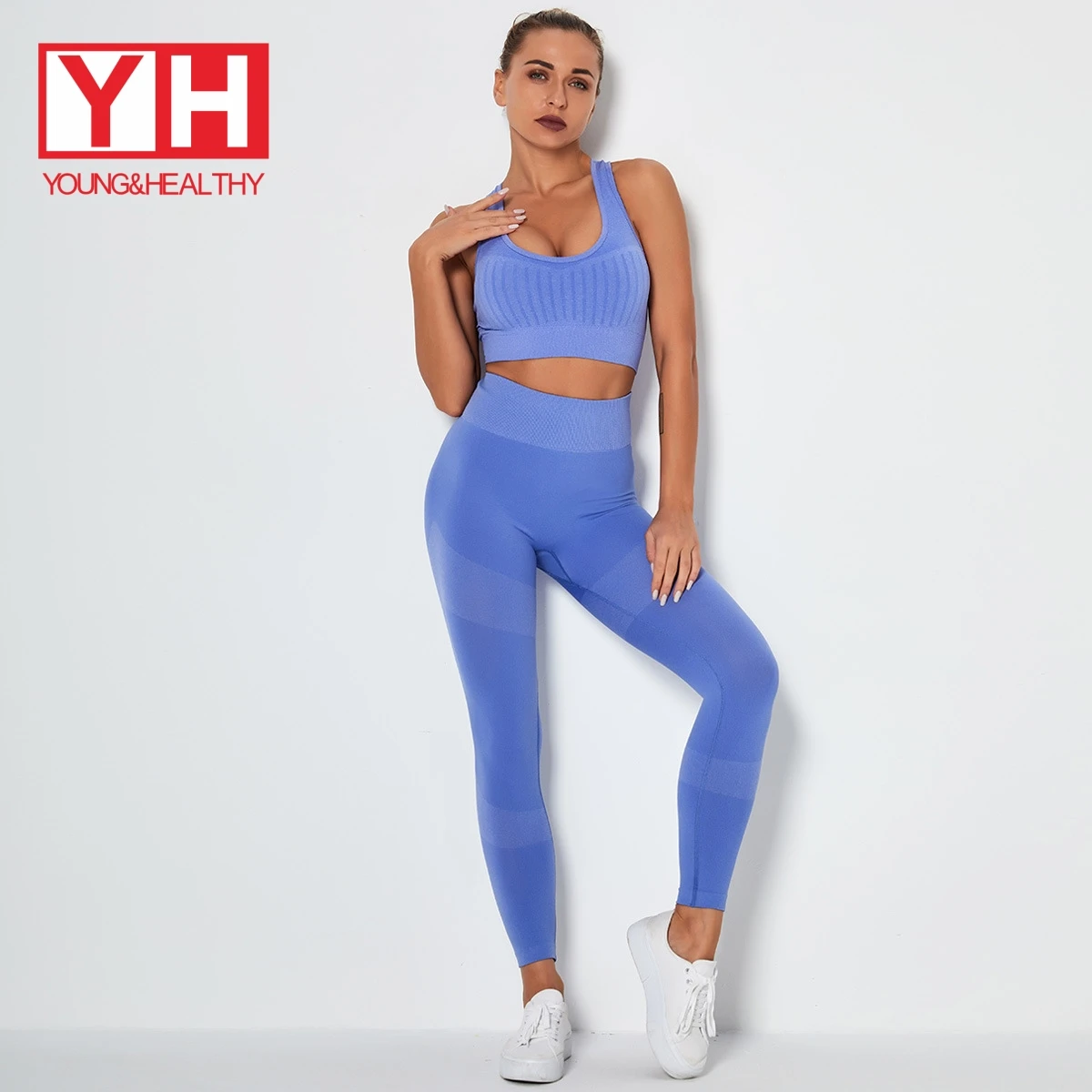 

Tiktok High Waisted Fitness Bodybuilding Sport Yoga Pant Push Up Set Women