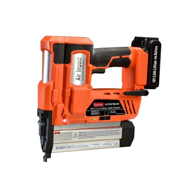 

Shipping free 18V Battery Cordless nailer/stapler 2 IN 1 Cordless nail gun 90 /Kstapler cordless Nailer and Stapler GDY-AF50/40