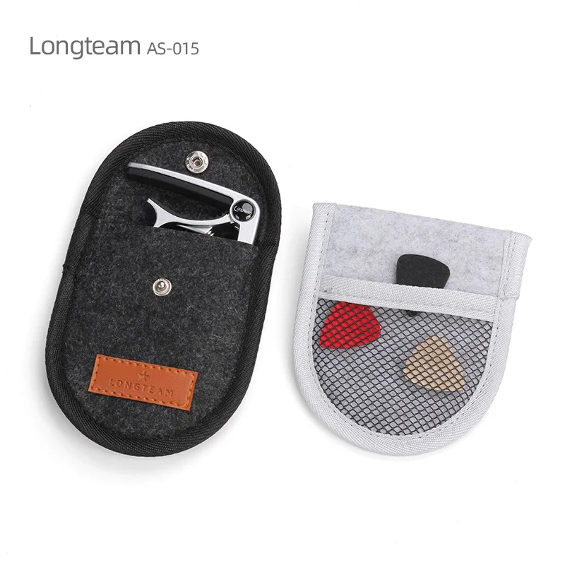 Multifunctional Felt Guitar Pick Bag Electric and Acoustic Guitar Capo Holder Ukulele Accessories Bag