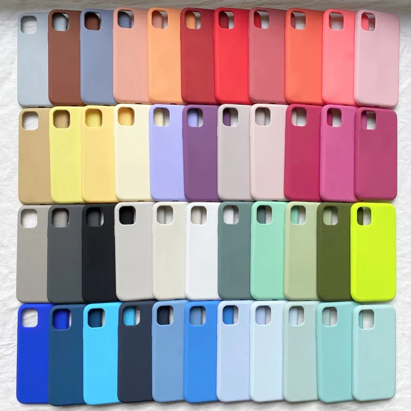 

Original Rainbow Color Case for IPhone 12 13 Pro Max 11 12Pro 7 8 Plus XS MAX XR Gradient Silicone Official Logo Cover