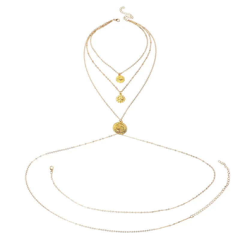 

Vintage Beach/Party Belly Body Chain Necklace Fashion Jewelry Gift Sexy Copper Sequins Body Chain for Women