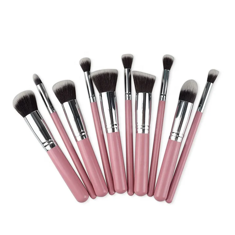 

Wholesale Beautiful Private Label Makeup Brushes Big And Small Synthetic Pink Makeup Brush Set