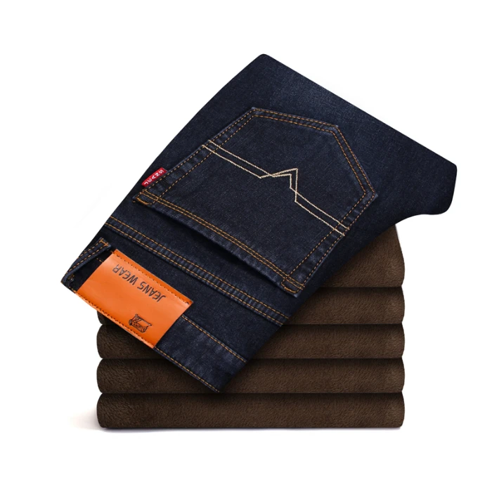 

2019 Winter Warn Custom Factory Supply Straight Long Slightly Darker Pair with the Plush Lining Black Blue Denim Jeans For Men, 8010black,8010blue,009black,009blue