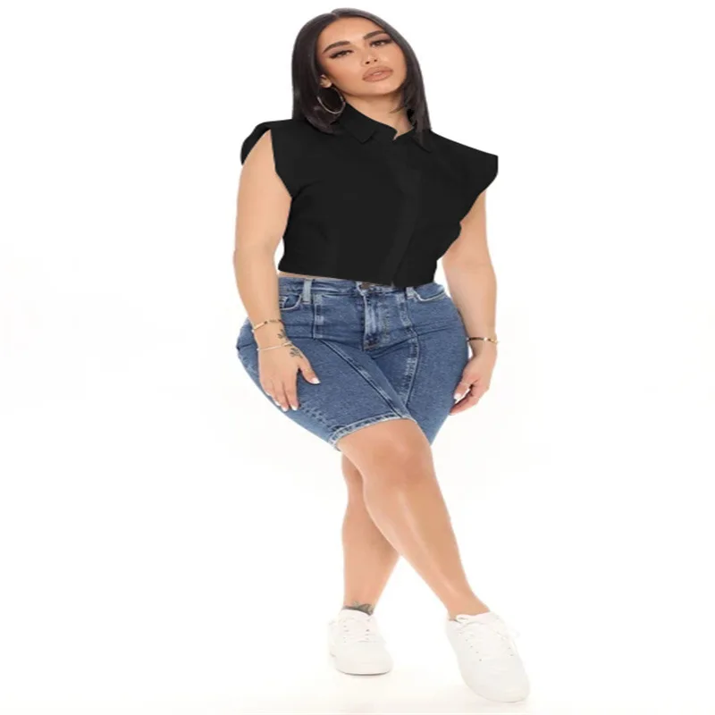 

TOB solid color button workout tank tops for sexy short woman tank tops BK465
