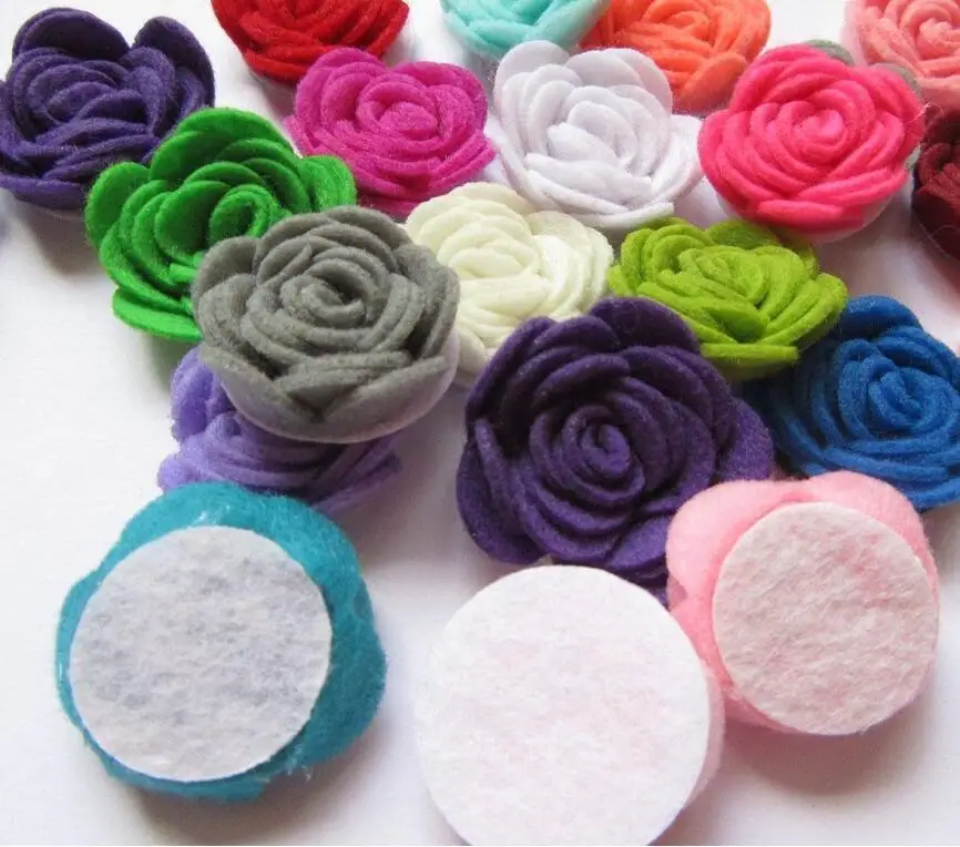Felt Rose Flowers Applique for DIY Headband Hair Accessory Craft