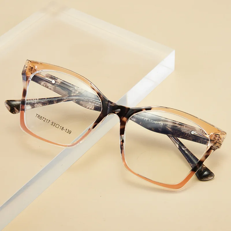 

87217 Fashion Cat Eye Acetate Spectacle Frame Women Colorful Anti Blue Light Computer Glasses Men Tr90 Eyewglasses Frame