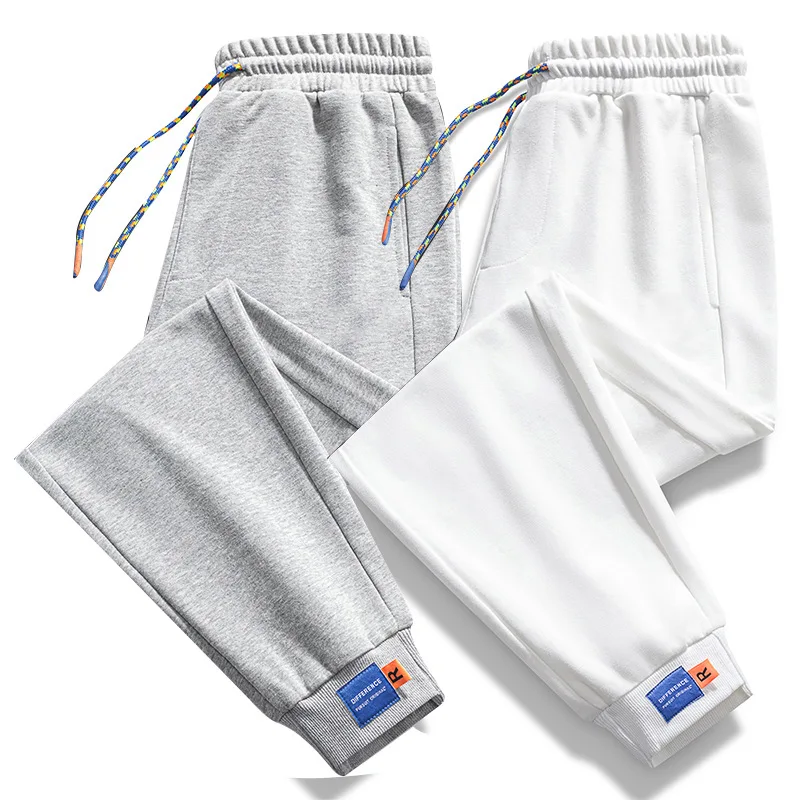 

2023 Autumn Large Size Sports Pants Casual Solid Color Trousers Men Loose Sweatpants