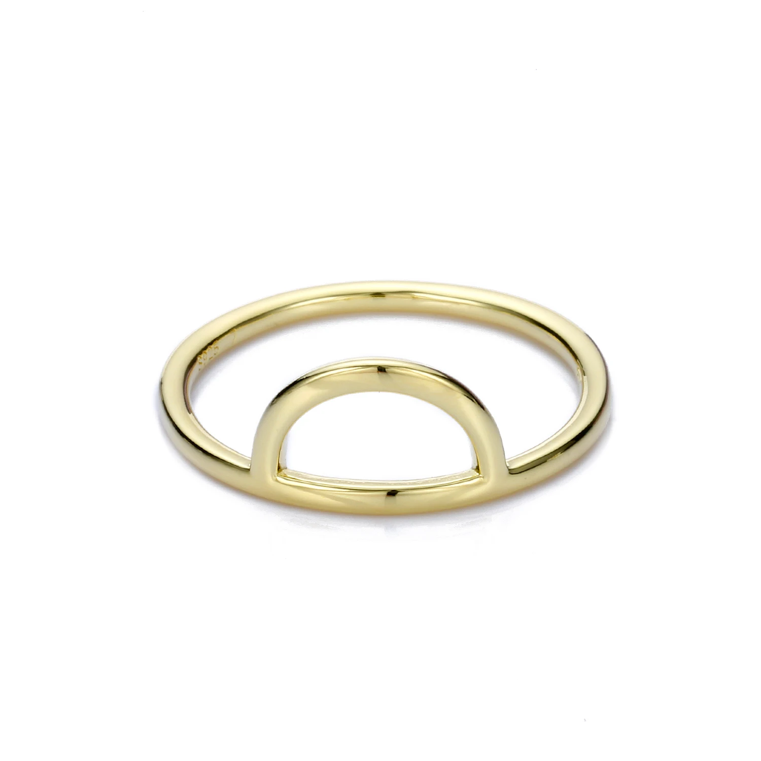 

JUJIE Half Round Hoop Rings 2021 Stainless Steel Ladies Ring, Silver/gold/rose gold