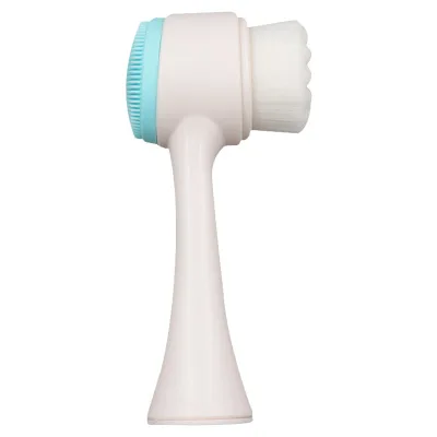 

Silica gel soft bristle station cleansing brush 3D double face cleansing brush manual cleansing brush deep cleaning, Pink+blue