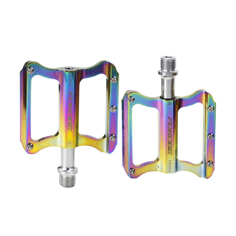 

Ultralight aluminum alloy cycling non-slip pedal mountain road bike rainbow color pedal riding parts bicycle pedal, Rainbow colors
