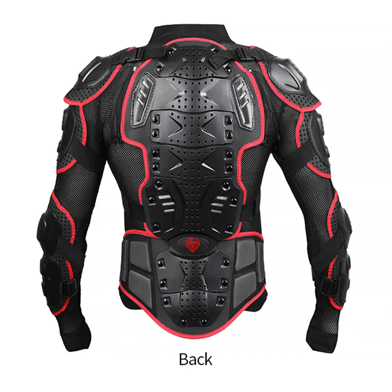 

Men Full Body Motocross protect wear Riding Motorbike Protection Racing Jacket Motorcycle Armor jacket armor, Red, black