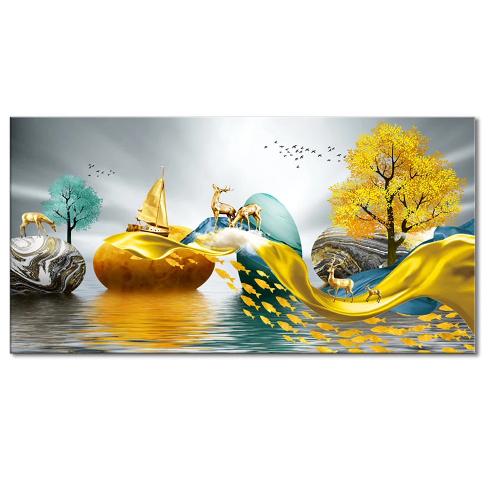 Light Luxury Fortune Landscape Canvas Printing Painting Modern Painting Printings for Decoration