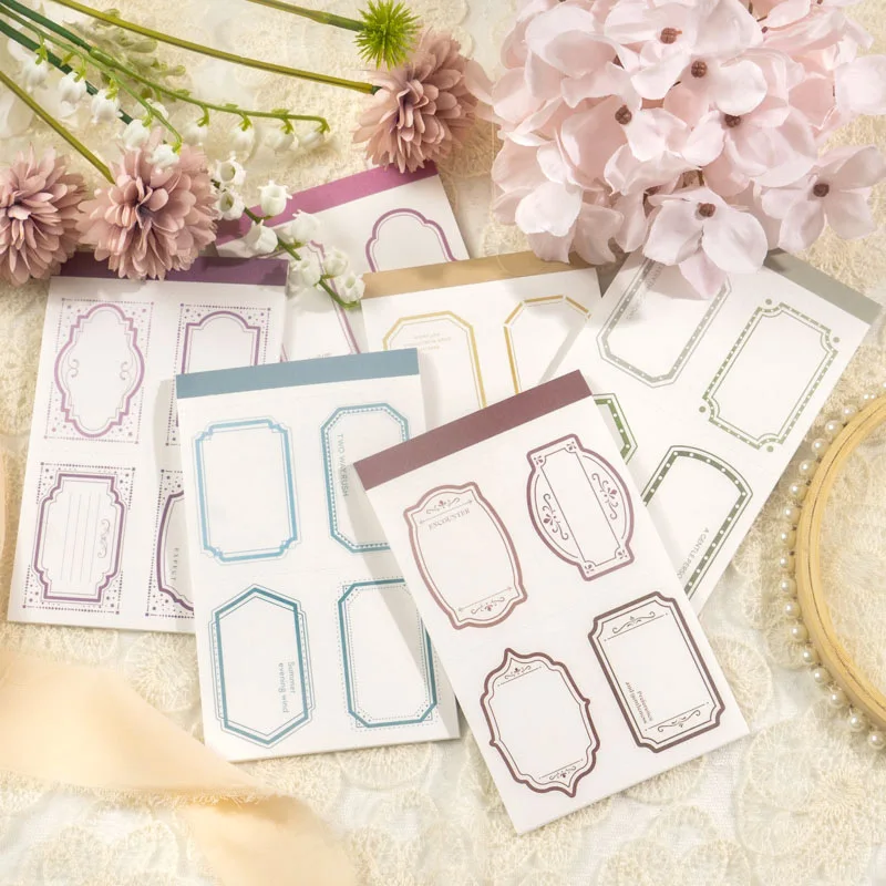 

20Pieces/Pack Summer Youyou Series Border Tear-off Note Pad Material Collage Hand Account Retro Diy 6Models