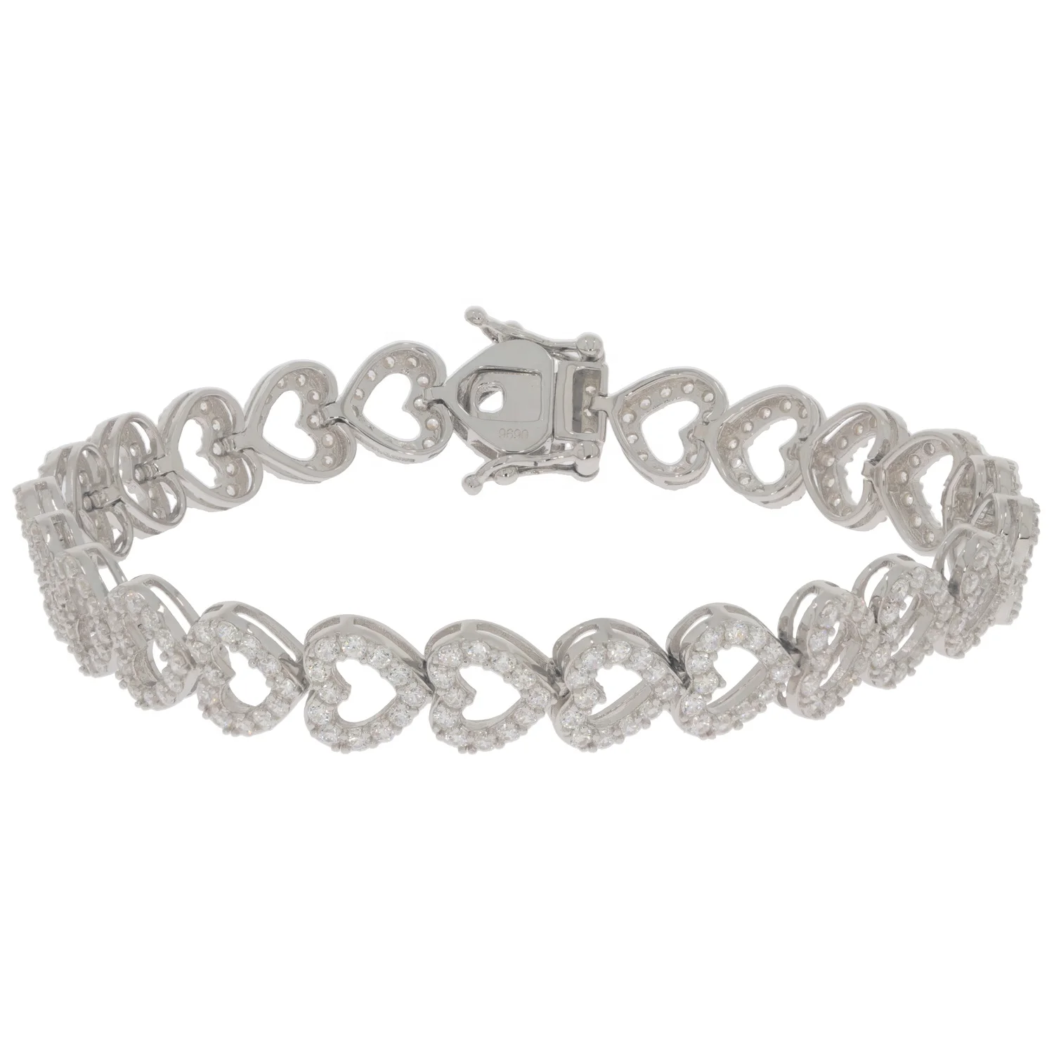 

10.87cts Heart Shape white CZ 925 sterling silver Tennis Bracelet fine Jewelry For Women