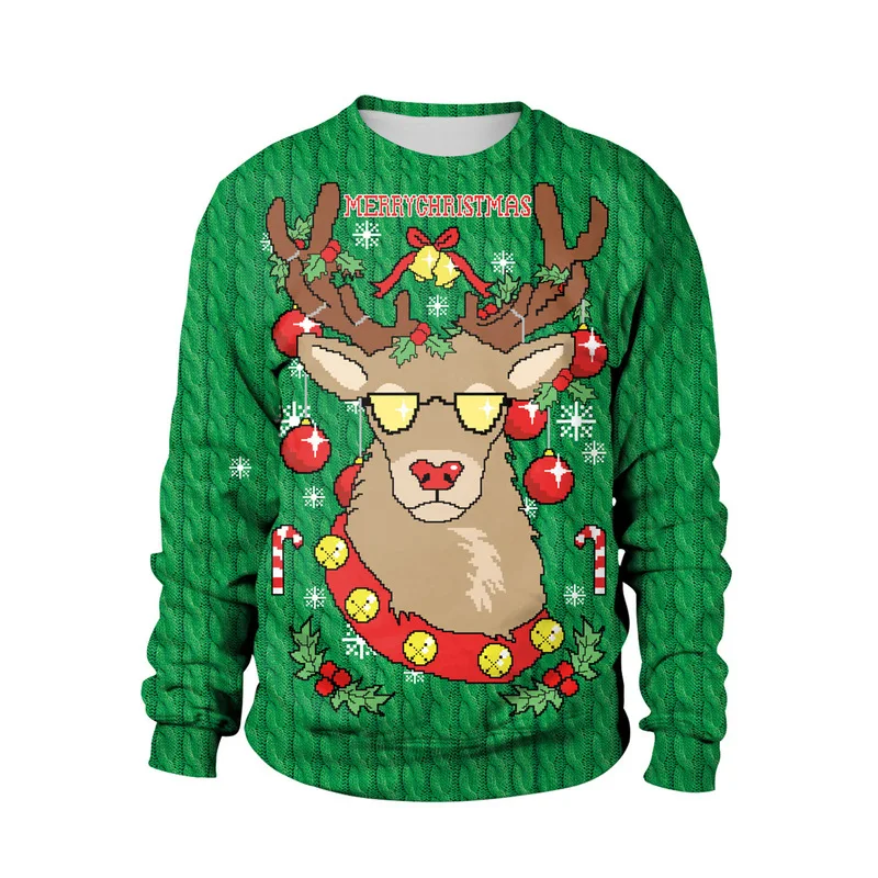 

Christmas Men Ugly Funny Printed Long Sleeve O-neck Christmas Sweaters Jumpers Tops Pullover Xmas Sweatshirt