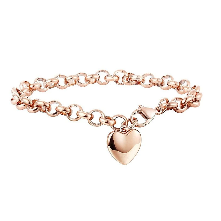 

Yiwu Ruigang Charm Women Lover Stainless Steel Ruigang Heart Cuff Bracelet Bangle Chain Jewelry, Steel,gold