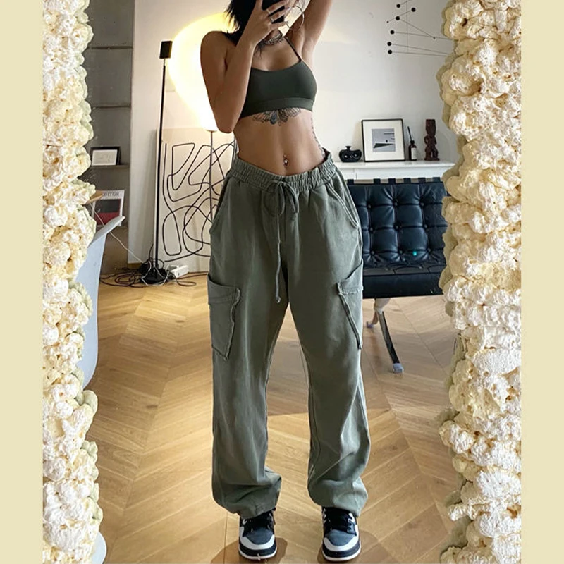 

2024 New Arrived Sweatpants For Women Cargo Pants Trousers Causal High Waist Cargo Jogger Pants Women