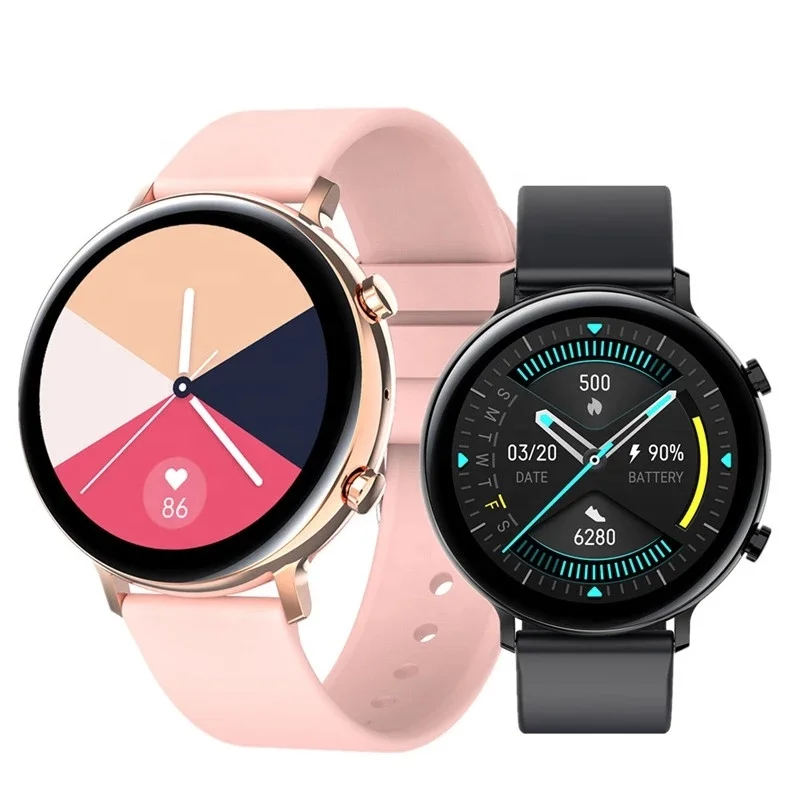 

GW33 Custom Smart Watch 1.28 inch Fashion Business Sport Blue tooth Call IP68 Waterproof Wireless Charger Smartwatch for Apple, Black white pink brown