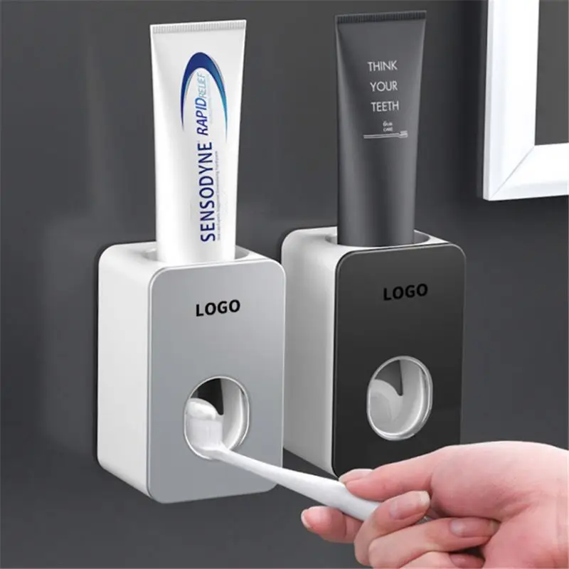 

Toothbrush Holder Bathroom Accessories Automatic Home Bathroom Sets Toothpaste Squeezer Dispenser, Grey/black