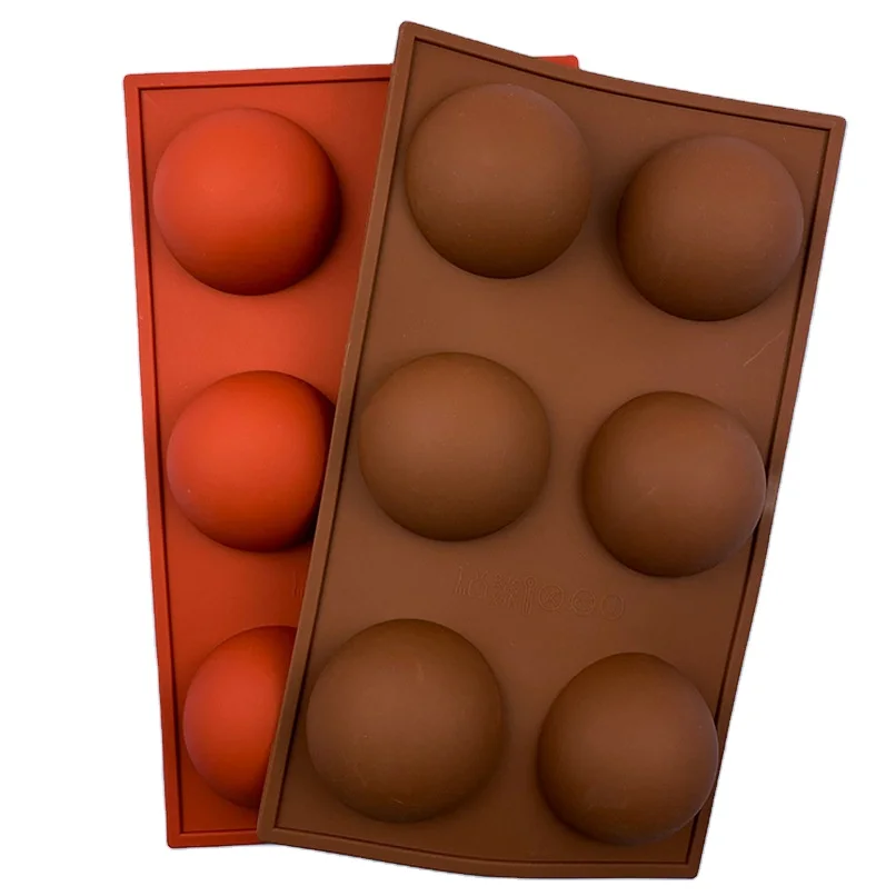 
M1753 6 cavity silicone semicircle circle molds chocolate bomb mold hot chocolate bombs  (1600130698761)