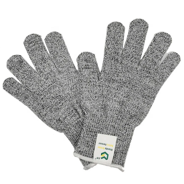 
Protective HPPE Safety Working Hand Gray Kids Anti level 5 Cut Resistant Gloves 