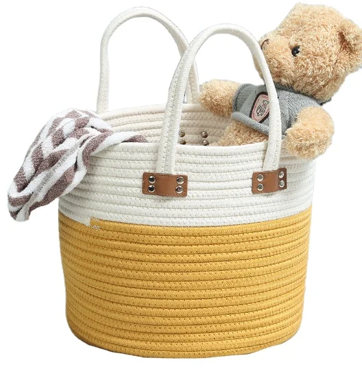

3 Sizes Cotton Rope Woven Storage Basket, Customize