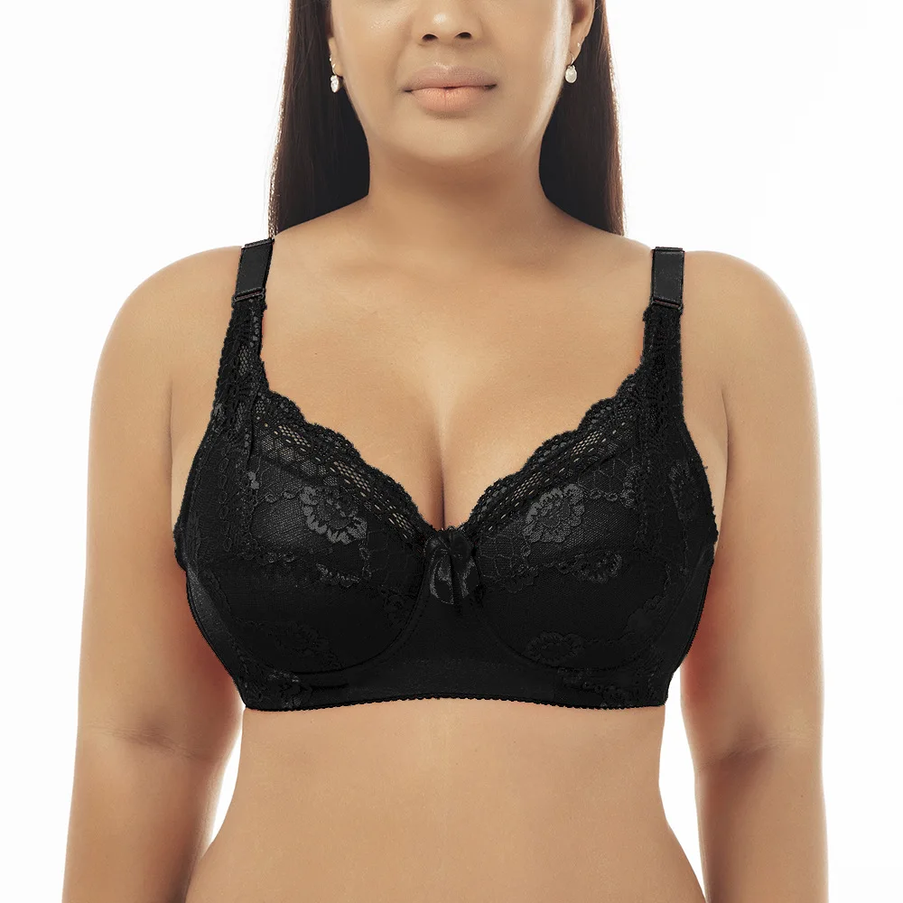 

High Quality Woman plus size bra Underwire Embroidery Comfy Underwear 2022 Sexy Lingerie Solid Color Push Up Seamless Bra