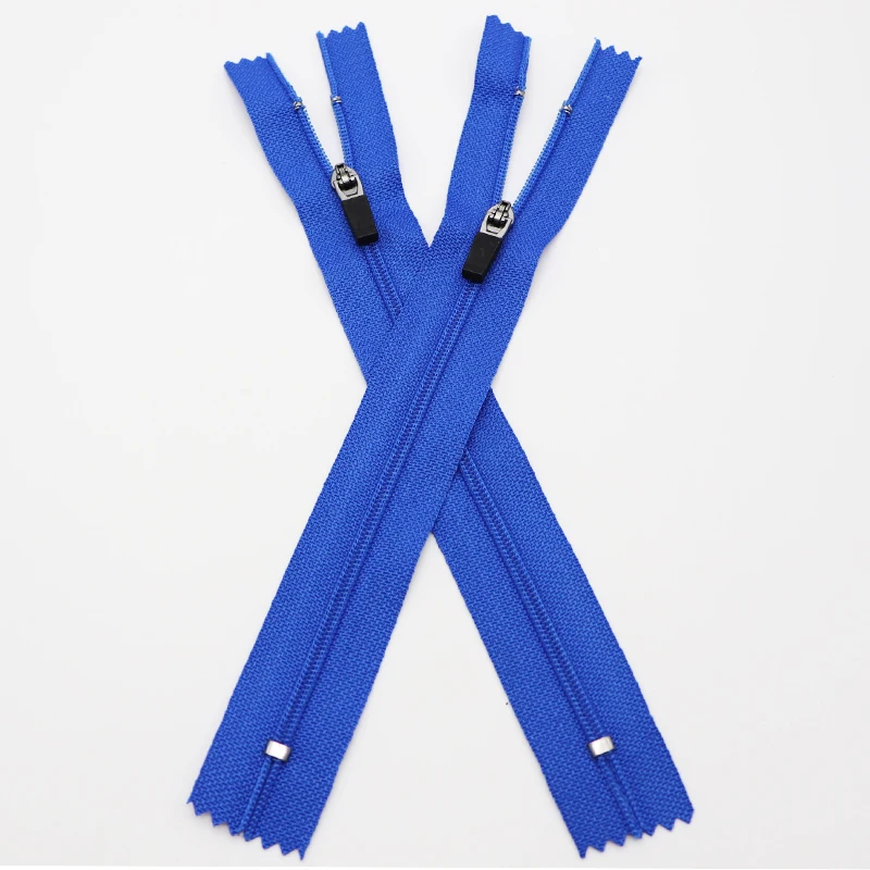 
Top quality semi-auto lock rubber puller small zipper nylon zipper #3#5 reversible invisible zipper reverse for jersey 