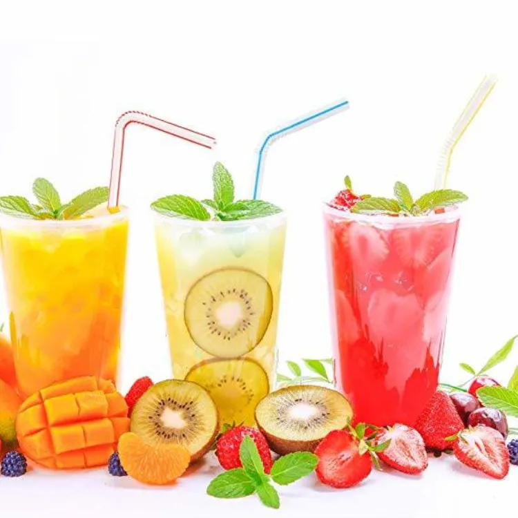 Art Straw Wholesale Disposable Plastic Drink Color Telescopic Long Pp