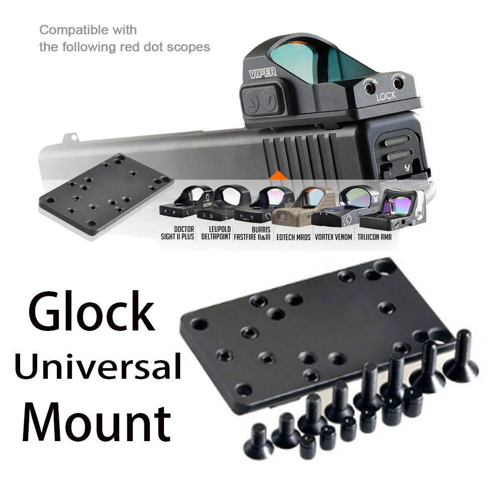 

Tactical Universal Glock Red Dot Rear Sight Mount RMR VENOM MROS Optics Scope Plate Base Hunting Gun Rifle Scope Accessories