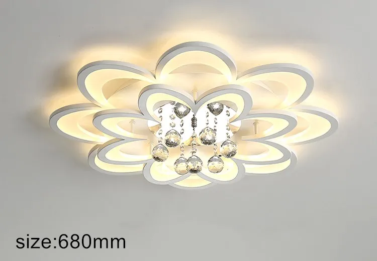 Modern flower-shape ceiling light modern acrylic led light crystal decorative indoor ceiling lighting for living room lamps