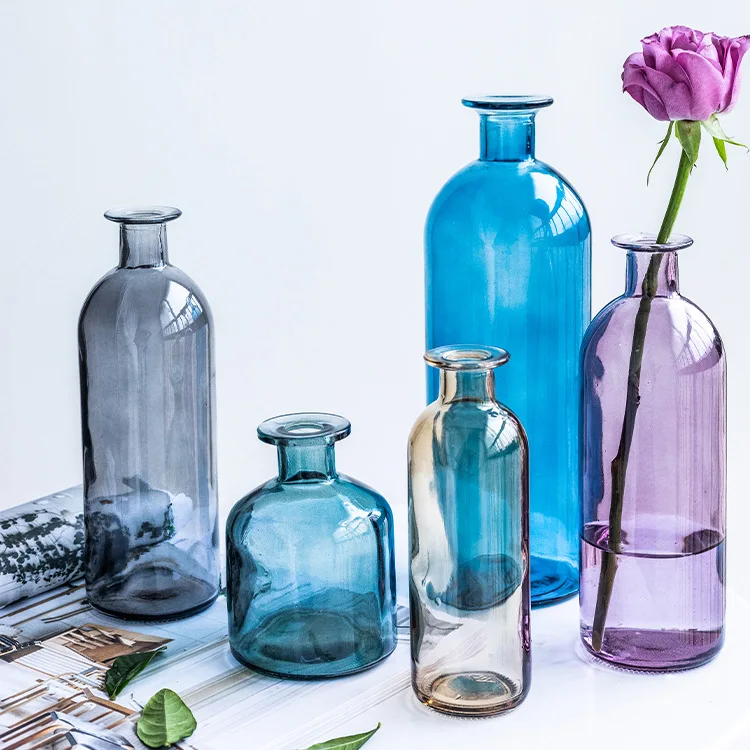 

Glass Vase Living Room Dried Flowers Nordic Small Vase Glass Transparent Vases For Home Decor
