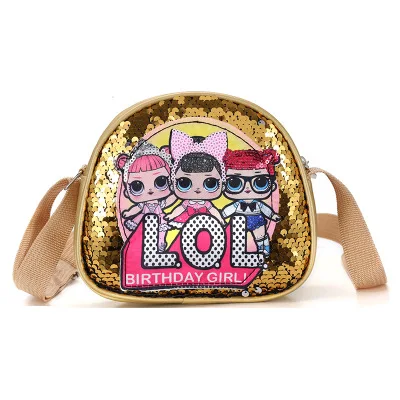 

Cheap price sequin kids bag cute handbag fashion giltter mini crossbody bag new design LOL purses handbags for baby girls, 7 colors for option