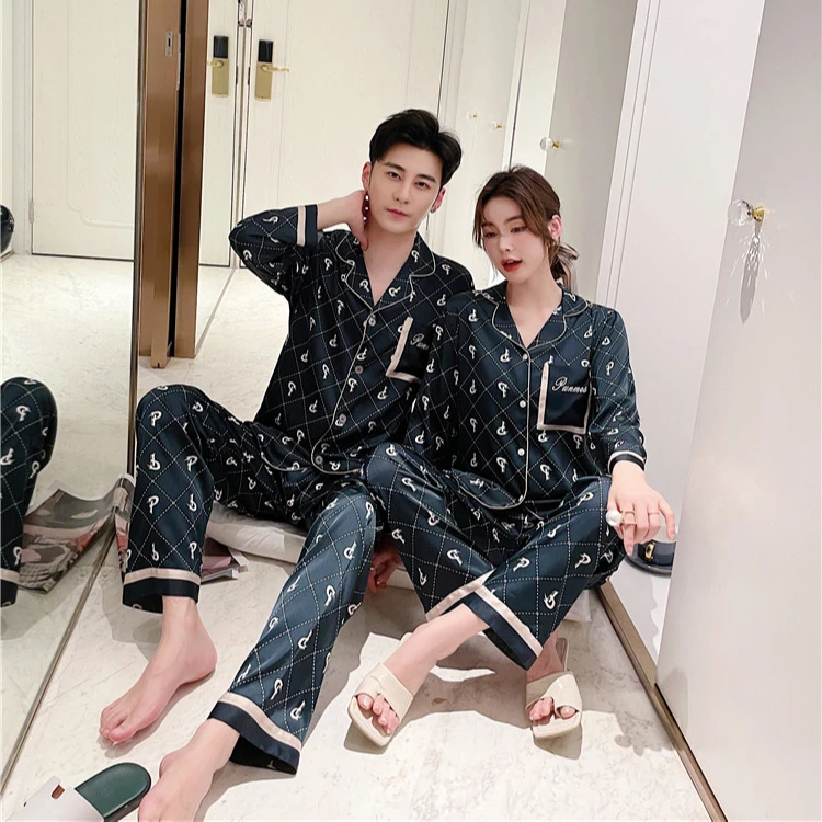 

Satin Pajamas Sleepwear Malay Luxury Pajamas Men Sleepwear Suppliers Plus Size Couple Pyjama Sexy Couple Pajamas Sets