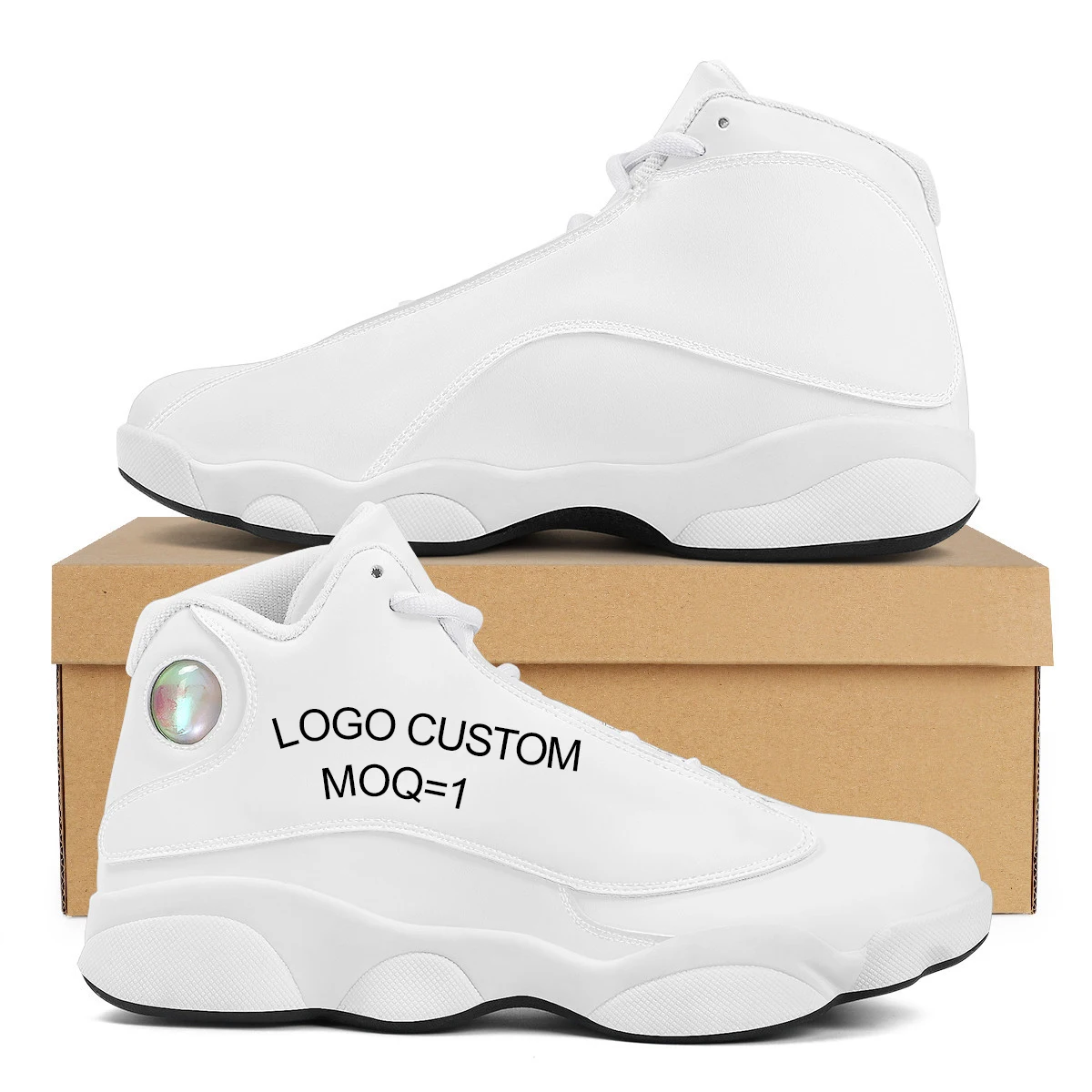 

Logo custom one pair men basketball shoes custom basketball shoes aj 1, White;black;customized