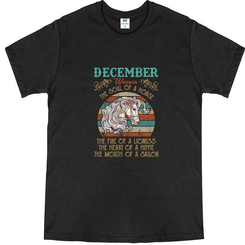

Cheaper Price Women Summer T Shirt 100% Cotton December Girl Print T Shirt O-neck Short Sleeve T Shirt, Picture