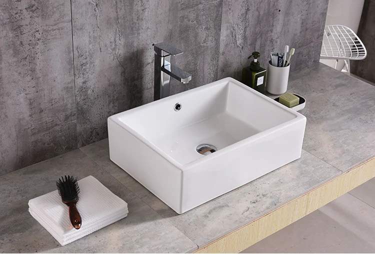 White Single Porcelain Hotel Restaurant Luxury Ceramic Washbasin Bathrrom Vanity Wash Basin Bathroom Sinks