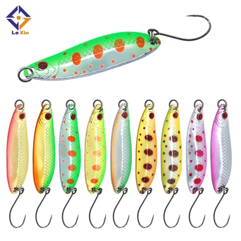 

2.5g 3.5g 5g Trout Spoon Colorful Copper Metal lure Tackle bait Artificial fishing lure spoon, 10colors
