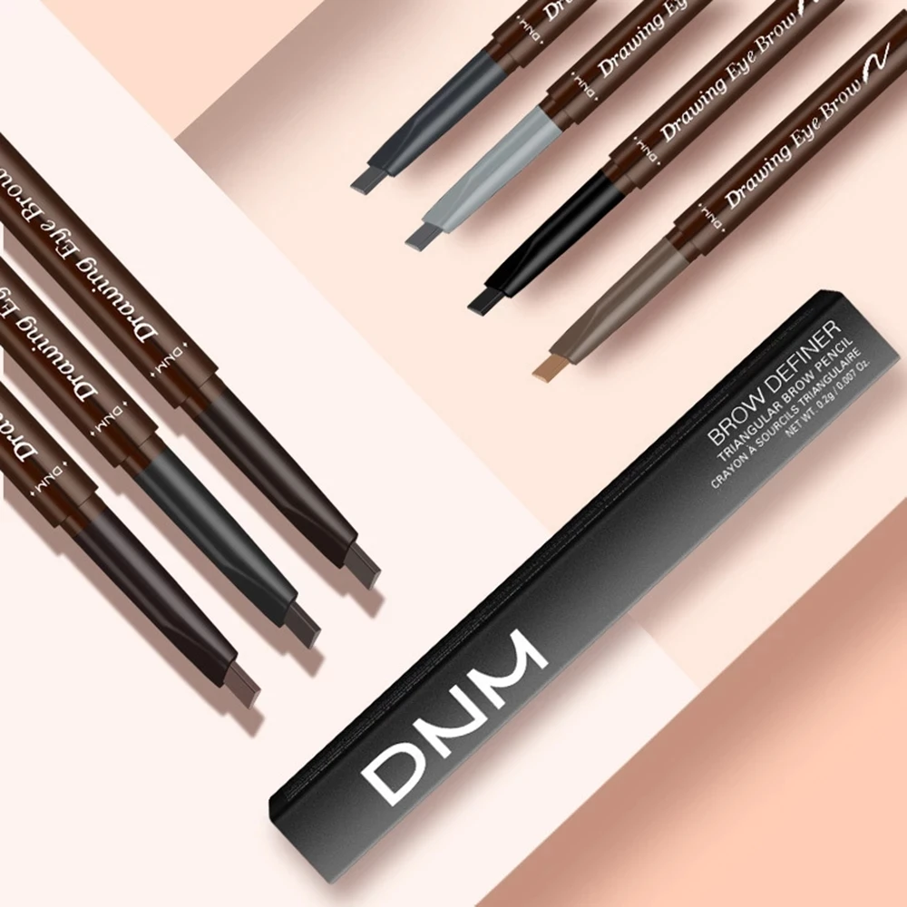 

Dnm 7 Colors Double Head Automatic Rotating Eyebrow Pencil Squeeze Refill Waterproof Brush Brown Black Eye brow Tattoo Pen