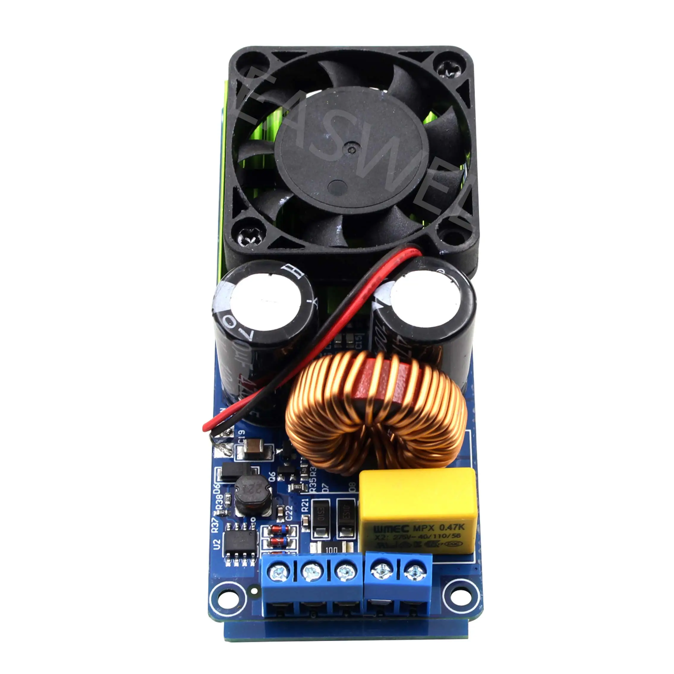 

High Voltage High Performance Digital Class D HIFI Power Amp Board With FAN IRS2092S 500W mono amplifier board