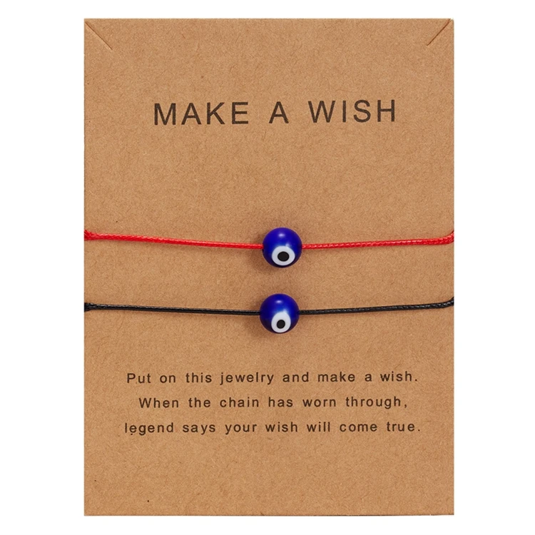 

fashion bracelet set red black rope 2pcs/set seashell blue eye heart crown couple bracelet, As the picture