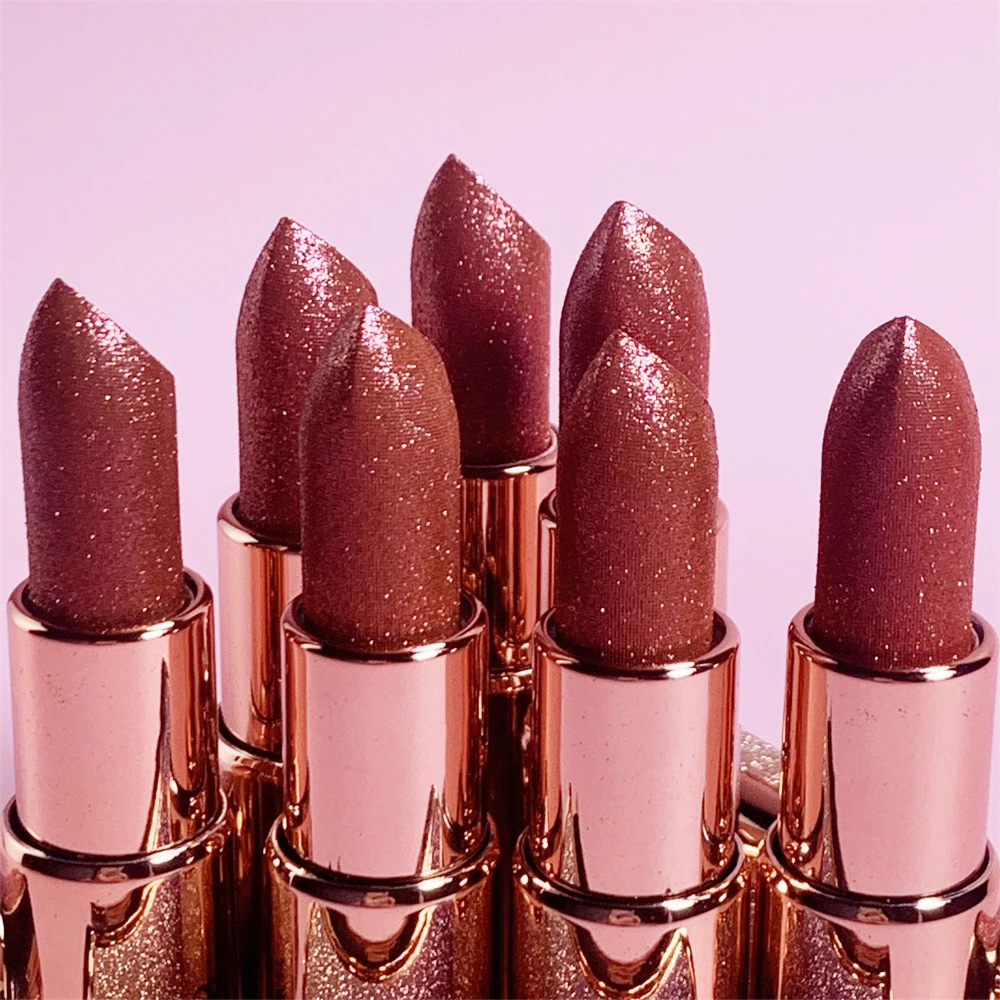 

Chinese Lip Stick Supplier New Label Make up Traditional Rebrand Carving Moisture Colorful Pigmented Women's Sparkle Lipstick