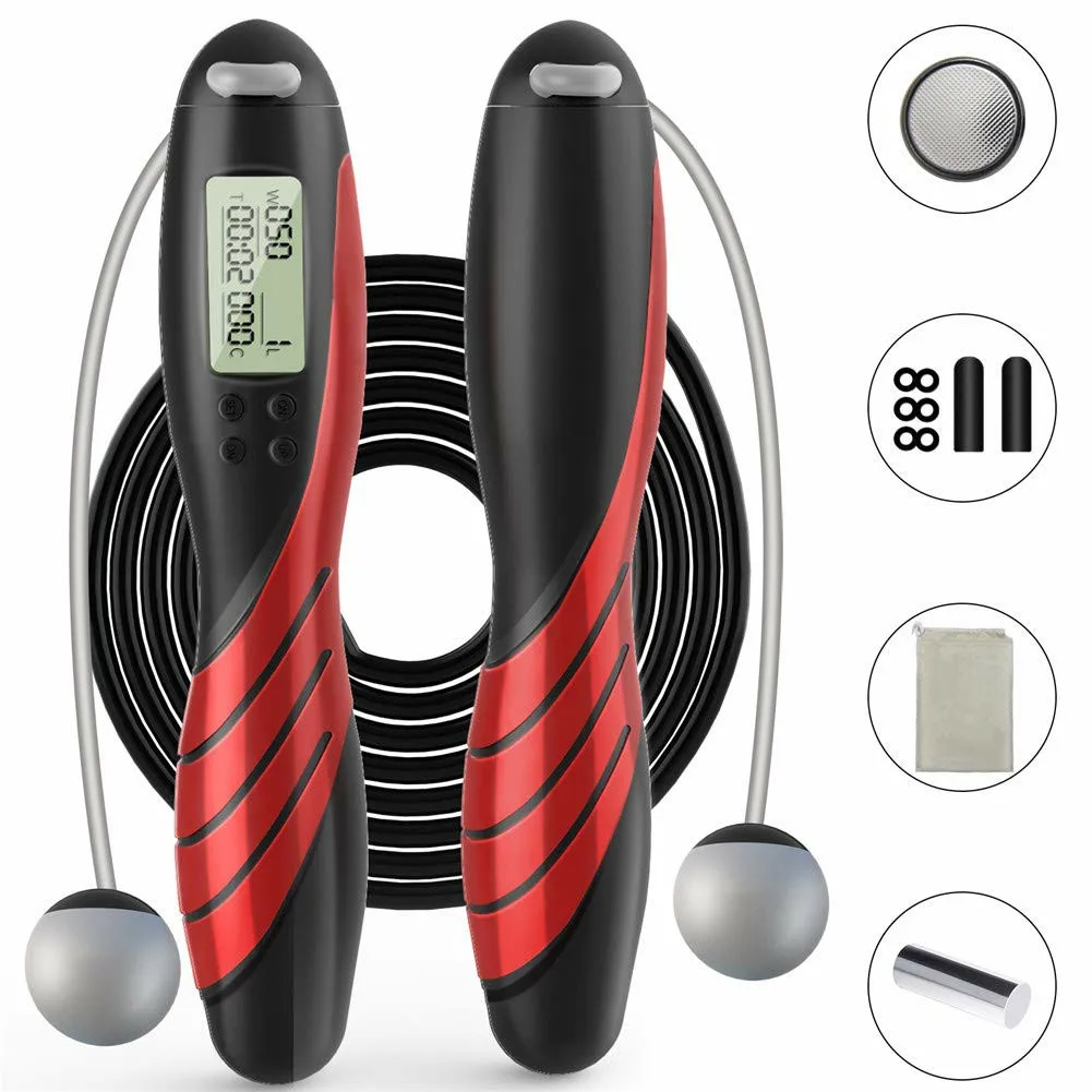 

Jump Rope Digital Counting Skipping Ropes Adjustable Fitness Calorie Weight Counter sports safety pvc pipe fittings home gym, Blue red black or customizable