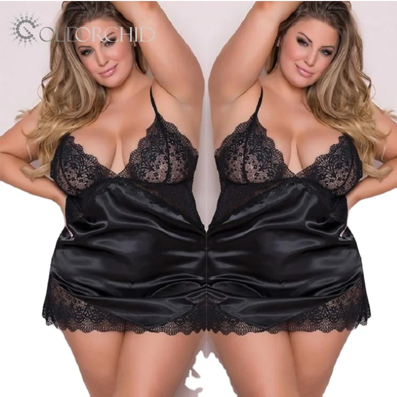 

New Design Women Simple Style Sleepwear Lacy Sexy Lingerie Plus Size Pajama
