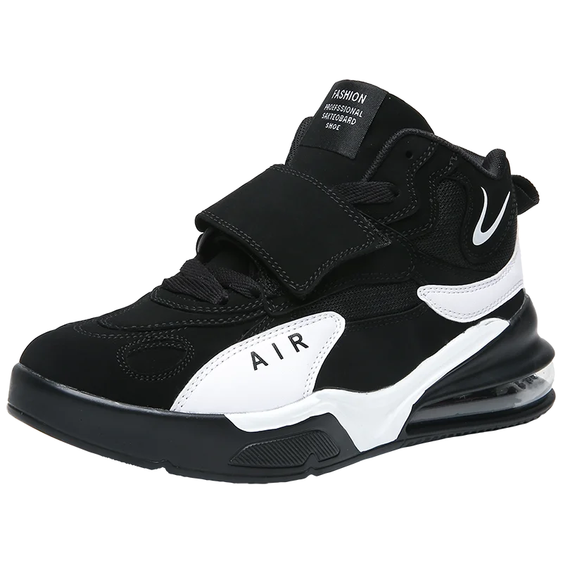 

High quality high top Pu air cushion sole shock absorption sports running skateboard shoes basketball sneakers for man
